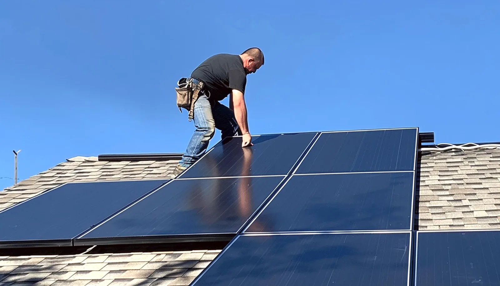 Installation de panneaux solaires sur toiture